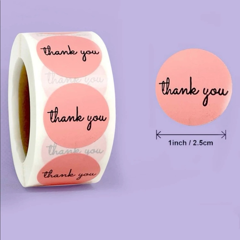 500 Count Pink Graphic Thank You Stickers.